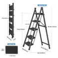 thumbnail image 5 of Square Head 6-Step Ladder With Top For Tools, Multi-Purpose Ladder Indoor Steps Folding Steps Kitchen Stool Folding Steps Load Capacity Ladder -Black, 5 of 10