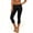 Black, variant on Women's Capri Leggings Button Front Slim Fit Tummy Control Elastic High Waist Crop Pants Workout Casual Black