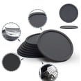 thumbnail image 3 of Posavasos de silicona, posavasos antideslizantes resistentes al calor para proteger la mesa, posavasos aptos para lavavajillas y fáciles de limpiar, diseño único para cualquier tipo de mesa (negro), 3 of 7