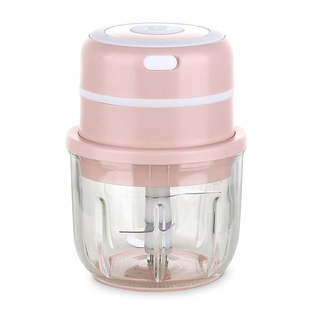 Wosthever Picadora eléctrica de ajo de 300ML, trituradora de carga USB para verduras, frutas, jengibre, Chile, picadora de carne, accesorios Cocina y Comedor Rosado