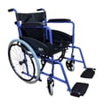 thumbnail image 1 of Silla De Ruedas 18" Respaldo Abatible Descansapies Desmontables Azul, 1 of 10