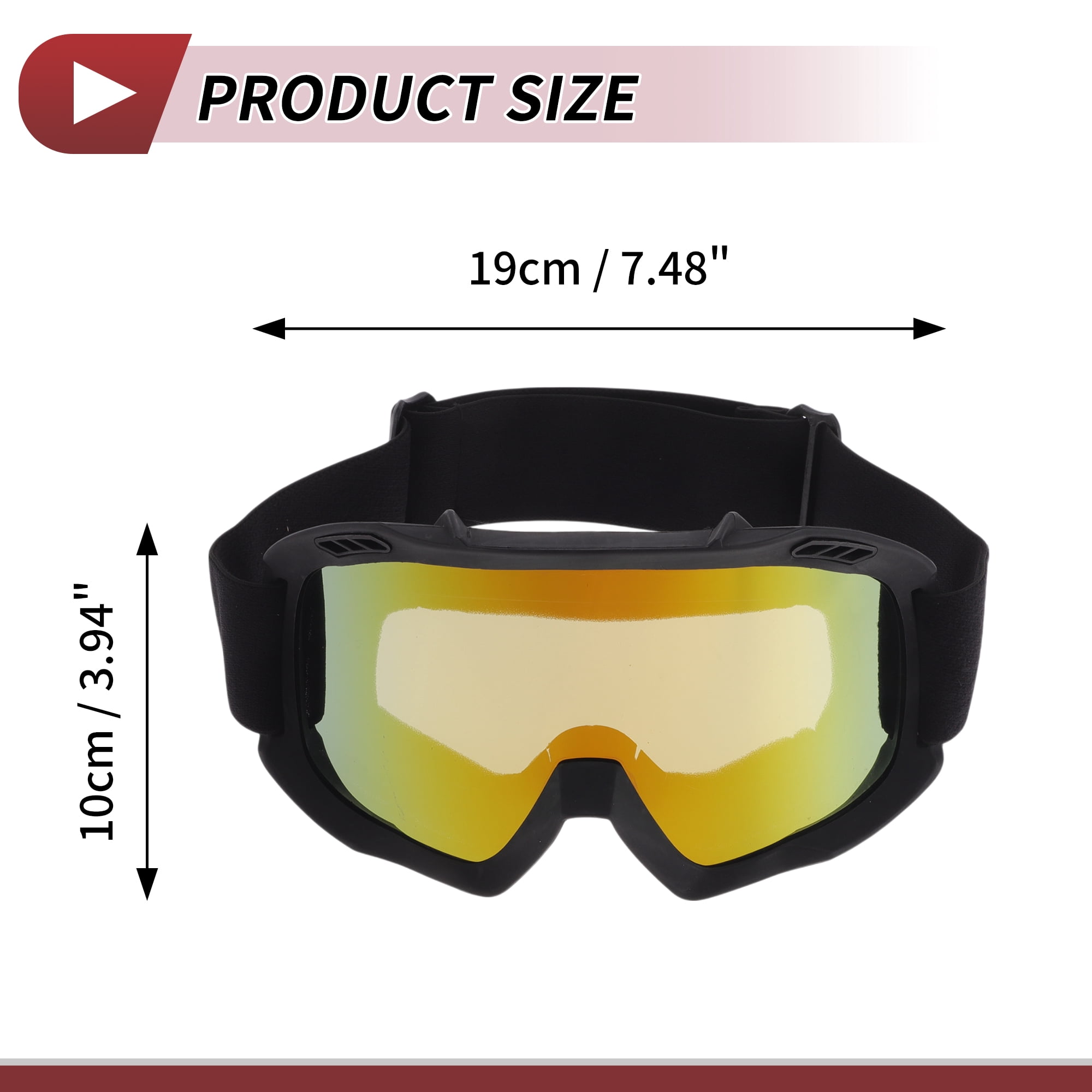 Unique Bargains Motorcycle Riding Goggles PC Cycling Sunglasses Yellow Lens Black Frame