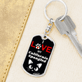 thumbnail image 6 of I Love My California Spangled Cat Stainless Steel or 18k Gold Premium Swivel Dog Tag Keychain, 6 of 16