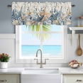 thumbnail image 5 of Window Valance for Kitchen,Ocean Starfish Conch Shell Rod Pocket Curtain Valances Short Curtains Drapes Panel,Blue Eucalyptus Leaf Vintage Window Treatment Topper for Living Room Bathroom Bedroom, 5 of 9