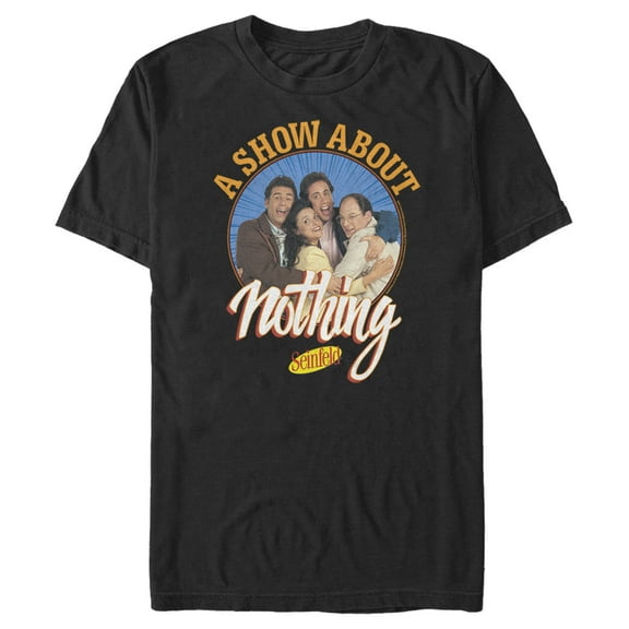Men's Seinfeld A Show About Nothing Photo Graphic Tee Black X Large