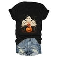 thumbnail image 5 of HCNTES Women Fall Halloween Shirt Funny Short Sleeve Round Neck Tee Cute Spooky Pumpkin Graphic Casual Thanksgiving Tops(L,A353-Black), 5 of 5