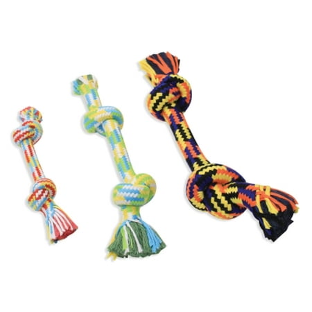 - Mammoth Flossy Chews Extra 25002F Cotton Rope Bone Dog Toy, Assorted Color, Small (9 Inch)