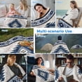 thumbnail image 5 of Blue Beige Boho Cooling Blanket, Lightweight Breathable Summer Throw Blanket with Double Sided Cold Effect,Vintage Ethnic Tribal Southwestern Picnic Beach Blankets Bed Sheet for Hot Sleepers 30"x40", 5 of 8