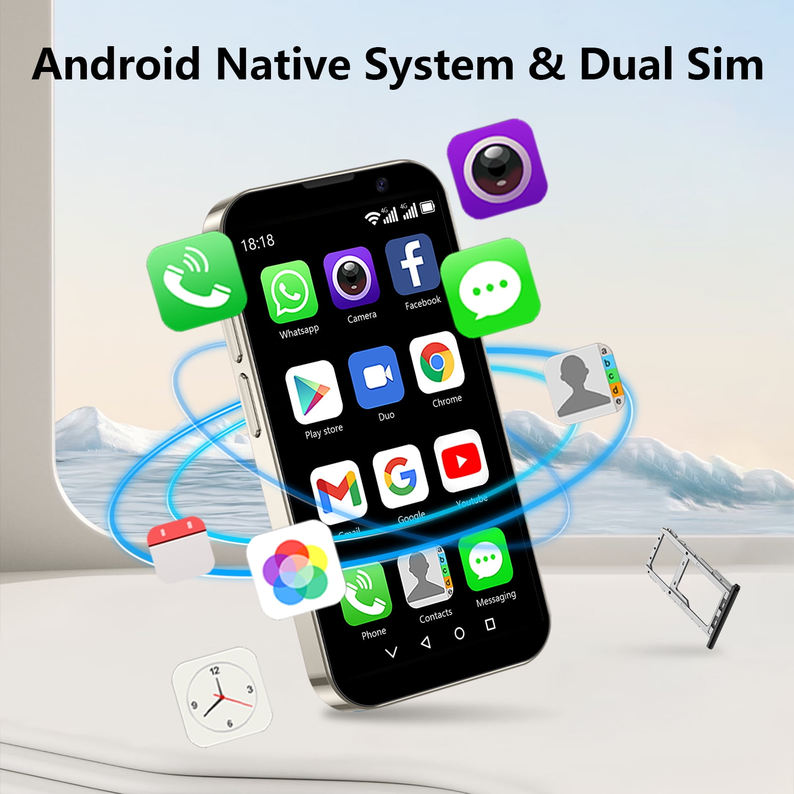 3G Mini Smartphone, 2GB+16GB, Android Phone, 3.0 HD Screen