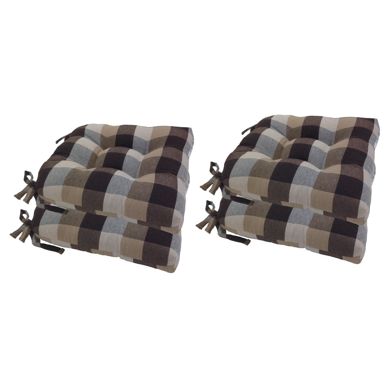 Buffalo Check Set Of 4 Chairpad Seat Cushions Chocolate Brown Buffalo Check Set Of 4 Chairpad Seat Cushions Chocolate Brown Com