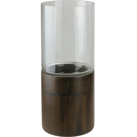 15 25 Clear Glass Hurricane Pillar Candle Holder With Wooden Base 15 25 Clear Glass Hurricane Pillar Candle Holder With Wooden Base