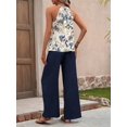 thumbnail image 4 of Conjuntos de Verano de 2 Piezas para Mujer: Top Corto Sin Mangas, Pantalones Anchos y Sueltos, Conjuntos A Juego para Vacaciones. Marina S, 4 of 9