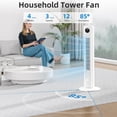 thumbnail image 3 of FREE VILLAGE 36 inch Tower Fan Portable Floor Fans,85°Oscillating Fan Quiet Cooling 12H Timer Remote Control Standing Bladeless Electric 3 Wind Speeds 4 Modes Bedroom Drom Office,White, 3 of 7