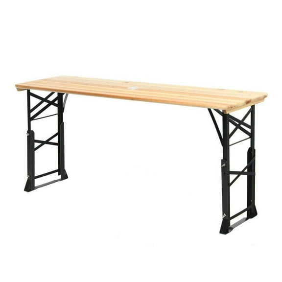 FASCK 66.5" Outdoor Folding Picnic Table, Adjustable Height Acacia Wood Table for Camping Patio Garden, Portable Dining Table for Adults & Kids