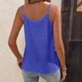 thumbnail image 5 of JULMCOMO Tank Tops for Women Scoop Neck Adjustable Spaghetti Strap Casual Loose Fit Camisole Tops Sleeveless Summer Button Down Shirts Blue M, 5 of 7
