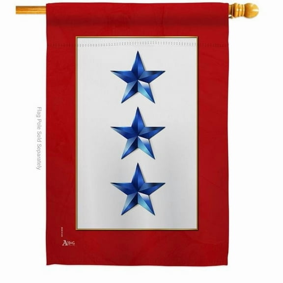 Americana Home & Garden  28 x 40 in. Three Blue Stars House Flag Armed Forces Military Service Double-Sided Decorative Vertical Flags Decoration Banner Garden Yard Gift