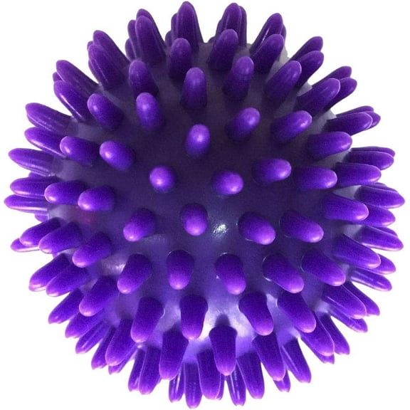 Spiky Massage Balls Spiked Massager Rollers Yoga Pilates Massager Multifunctional Plantar Balls Foot Massage Ball for Back Neck Shoulder 8cm, Purple