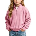thumbnail image 5 of DJDLJWCJ Boys Zip Up Sweatshirts Stand Collar Long Sleeve Solid Color Sweatshirt Comforty Lightweight Full Zipper Jacket Pink Size 9, 5 of 9