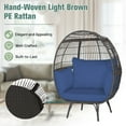 thumbnail image 6 of Canddidliike Oversized Patio Rattan Egg Lounge Chair, Oversized Indoor Outdoor Lounger for Patio, Backyard, Living Room w/ 4 Cushions, Navy, 6 of 7