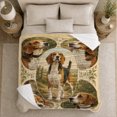 thumbnail image 5 of Beagle Portrait Collage Vintage Botanical, Festive Pet Portrait Pattern, Warm Flannel Blanket for Living Room and Bedroom, Dog Lovers Valentine's Day Gift, Pet Lover Home Decor, 5 of 9
