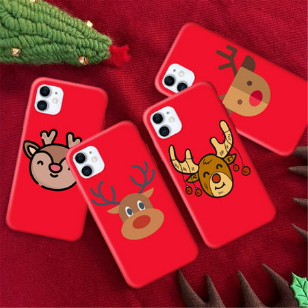 Christmas Deer Mobile Accessories Soft TPU Silicone Thin Xmas Phone Case for Huawei Mate 30 Pro 30 Lite 10 Lite 20 Lite 20 Pro/P10 Lite P20 Lite P20 Pro P30 Lite P30 Pro P40 Pro P9 Lite Couple Gifts