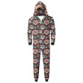 thumbnail image 3 of Odeerbi Christmas Onesie Pajamas for Family Holiday Sleep Jumpsuit Long Sleeve Family Christmas Pajamas Matching Sets Dad Fashion Lattice Print Plush Jumpsuit Sleepwear PJs Set Red, 3 of 6