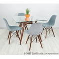 Clara MidCentury Modern Square Dining Table with Walnut Metal Legs and