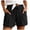 Black, variant on Women's Linen Shorts Elastic High Waist Wide Leg Summer Casual Lounge Short with Pockets(Mint Green,L)