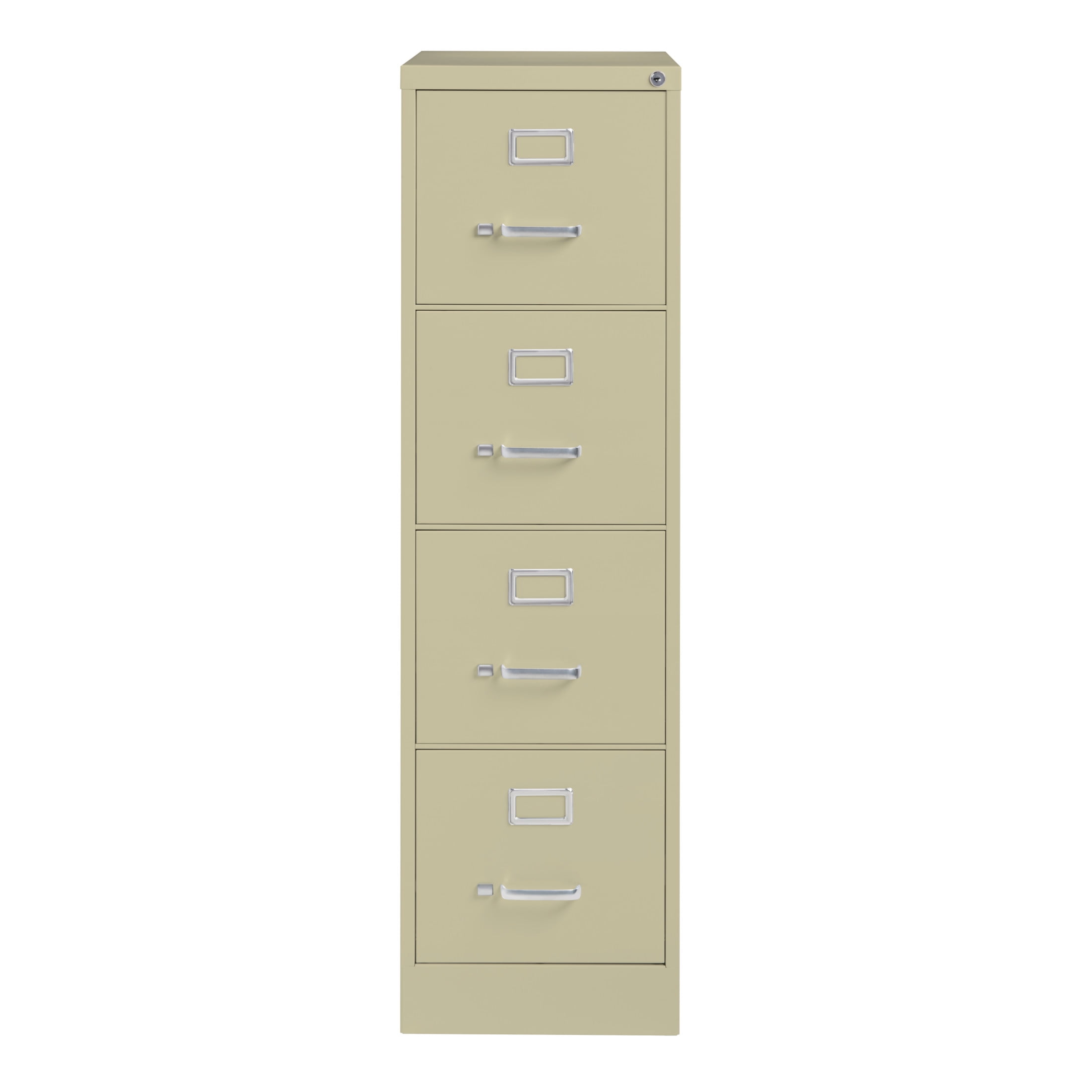 Hirsh 4 Drawer Letter Locking Metal Vertical File Cabinet, 26.5" Deep, Putty