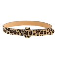 thumbnail image 1 of 1Pc Round Buckle Waist Belt Imitation Leather Waist Belt Women Casual Belt, 1 of 3
