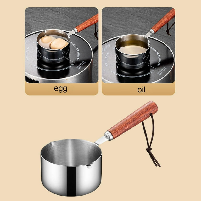 Stainless Steel Spilled Oil Small Pot Mini Three-layer Soup Pot Solid Wood  Handle Milk Pot Even Heating Does Not Pick The Stove - Fondue Pots -  AliExpress