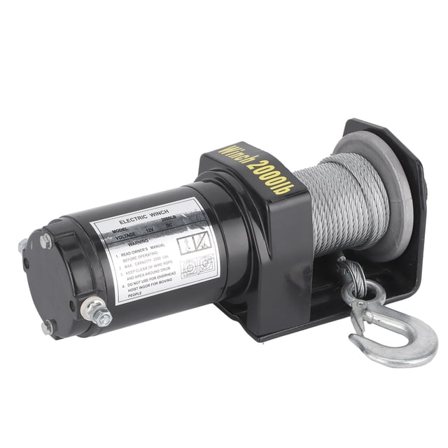 Off-Road Winch, Load Capacity Electric Winch Remote Control 2000lb for All for ATV UTV Car Truck Boat