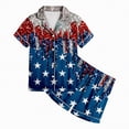 thumbnail image 4 of Kaprioy My First 4th of July Baby Girl Outfit Satin Pajama Sets Short Sleeve Button Down Sleepwear Silky Nightwear Loungewear 2 Piece PJS, 4 of 5