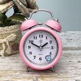 thumbnail image 1 of Reloj despertador con campana de Metal de 3 pulgadas, 2 uds., con luz nocturna, reloj de moda para mesita de noche para estudiantes (rosa), 1 of 5