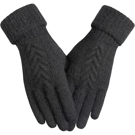 Women Winter Gloves, Touch Screen Texting Gloves, Elastic Soft Warm Knit Lined, One Size