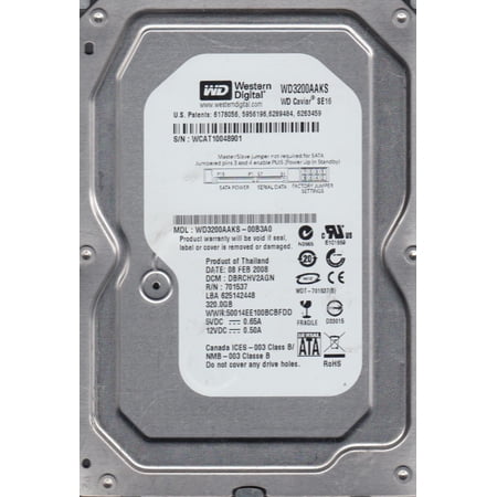WD3200AAKS-00B3A0, DCM DBRCHV2AGN, Western Digital 320GB SATA 3.5 Hard Drive