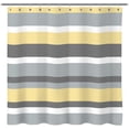 thumbnail image 1 of Yellow Gray Horizontal Stripes Water-Repellent Fabric Shower Curtain with Reinforced Metal Grommets Refreshing Striped Design Bathroom Decor, 1 of 8