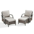 thumbnail image 2 of POCASSY 4 Pieces Patio Furniture Set with Swivel Chairs and Ottomans, Metal Armrest Outdoor Conversation Set Swivel Patio Chairs for Porch Outside, Brown Wicker Beige Cushion, 2 of 13