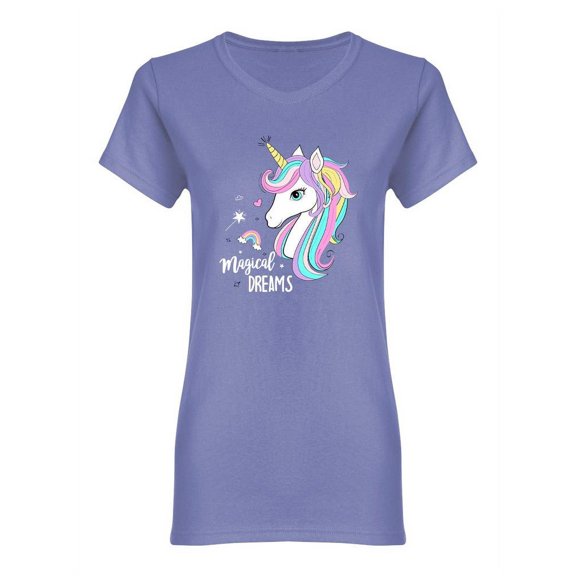 Magical Dream And Unicorn Shaped T-Shirt Women -Image by Shutterstock, Female Medium