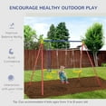 thumbnail image 6 of Swing Sets for Kids Outsunny Metal Swing Set with Glider, Two Swing Seats and Adjustable Height, Outdoor Heavy Duty A-Frame Suitable for Playground, Backyard, Multi-color,Outdoor Swing Sets, 6 of 10