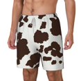 thumbnail image 2 of Uemuo Brown Cow Pattern Mens Swim Trunks Quick Dry Board Shorts with Mesh Lining, Stretch Beach Shorts Quick Dry No-Chafing Board Shorts-XX-Large, 2 of 9