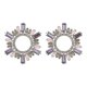 thumbnail image 1 of Pendientes de girasol con diamantes de imitación de aleación, diseño creativo y personalidad. Pendientes sencillos y súper brillantes para mujer. 1 par. Color morado y rosa., 1 of 4