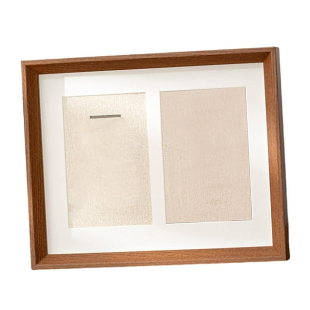 jifeng Medal Display Case Medal Shadow Box Collectible Tabletop Decor with Clear Window Teak color