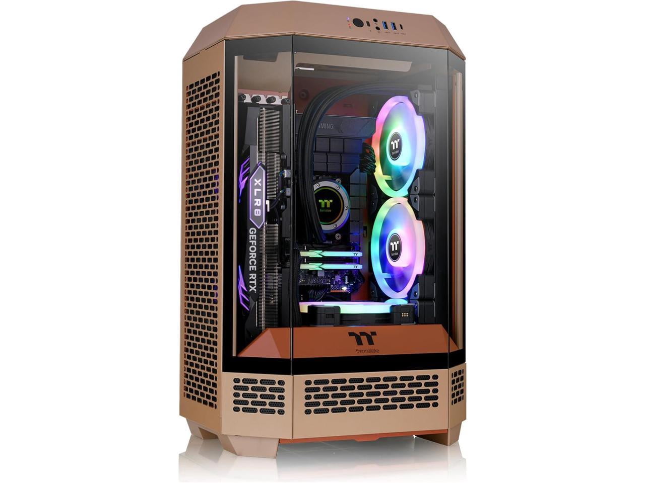 Thermaltake Tower 300 Gravel Sand Micro-ATX Case; 2x140mm CT Fan Included; Support Up to 420mm Radiator; Optional Chassis Stand Kit Allows Horizontal Display; CA-1Y4-00SGWN-00