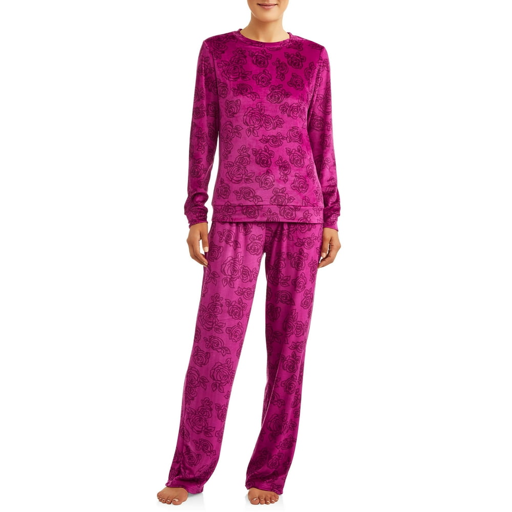 Gloria Vanderbilt - Gloria Vanderbilt Women's and Women's Plus Stretch Velour 2-Piece Sleep Set