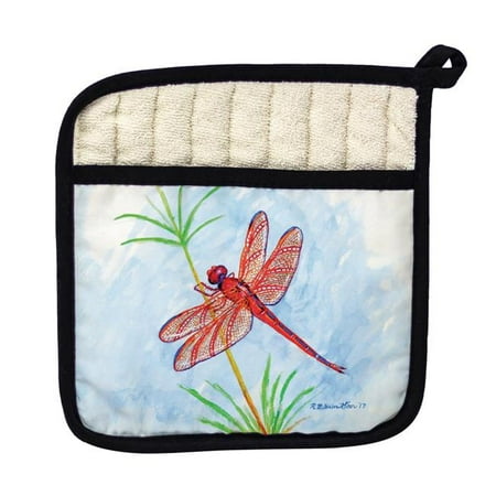 

Betsy Drake PT773 Red Dragonfly Pot Holder