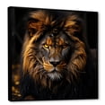 thumbnail image 2 of Designart "Golden Lion Midnight Regal Beauty" Animals Framed Wall Art - Traditional Gold Lion Bedroom Framed Canvas Wall Art, 2 of 6