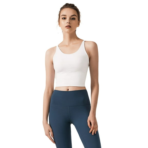 Fjuchai Women Sport Bras Female Padded Strappy Underwear Bras Yoga Sports Tank S-XL