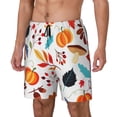 thumbnail image 2 of Uemuo Autumn Pumpkins Fall Leaves Pattern Mens Swim Trunks Quick Dry Board Shorts with Mesh Lining, Stretch Beach Shorts Quick Dry No-Chafing Board Shorts-X-Large, 2 of 9