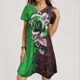 thumbnail image 2 of Leutsin Robe Courte d'Été Décontractée à Manches Courtes et Col Rond pour Femme Grande Taille, Imprimée, Grande Taille, 2 of 6